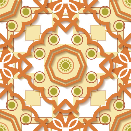 Mosaic seamless pattern of geometric shapes for printing on fabrics and wallpaperのイラスト素材