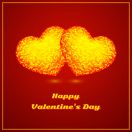 Valentine's day greeting card with abstract couple heart on dark backgroundのイラスト素材