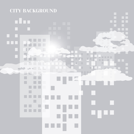 Abstract background of city with lighting windows,cloudsのイラスト素材