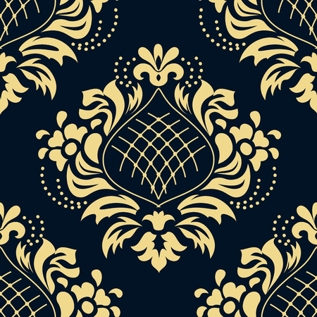 Luxury damascus seamless pattern of floral ornament wallpaper background in vintage styleのイラスト素材