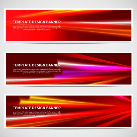 Banners set for business modern background design.Abstract motion blurred road.Vector illustrationのイラスト素材