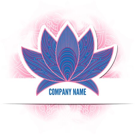 Hand drawn henna flower lotus elements,yoga design.Mehendi Doodles collection, company name, brand, monochrome, meditation aura.のイラスト素材