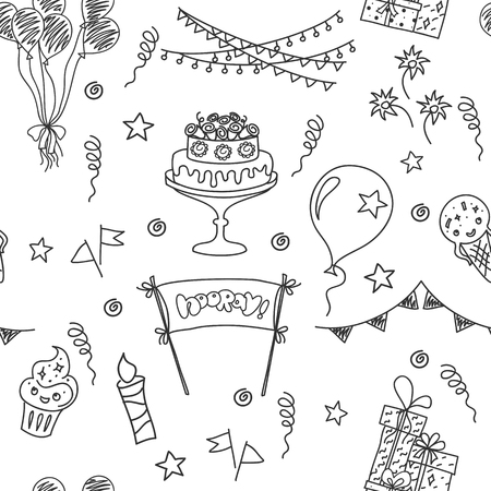 Festive seamless patternのイラスト素材