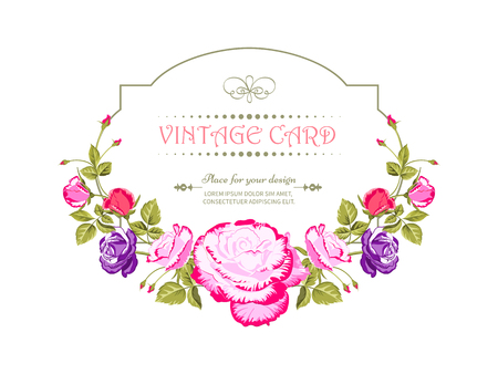 Card bouquet of roses.のイラスト素材