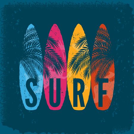 girl walks along the sea sandy beach with a surfboardのイラスト素材