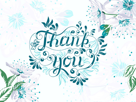 THANK YOU lettering vector illustration.のイラスト素材