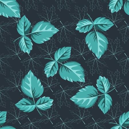 Seamless pattern of autumn leaves.Colorful background. Fall leaf. Vector illustrationのイラスト素材