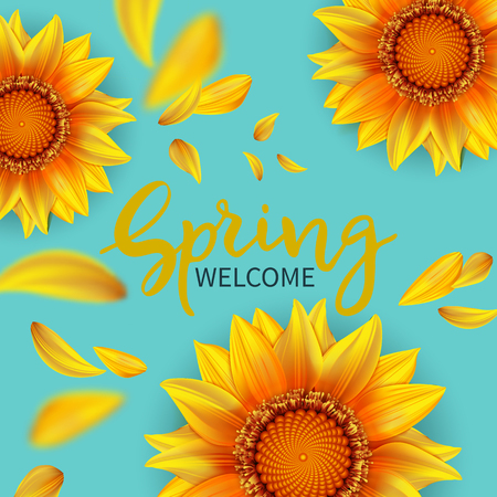 Welcome spring background Vector illustration.のイラスト素材
