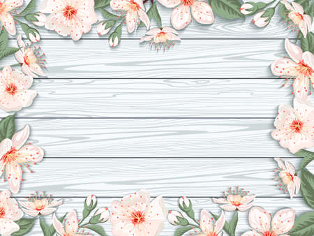 Spring floral backgroundのイラスト素材