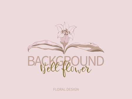 Flower bell, monochrome color, closeup. Logo, template, brand companyのイラスト素材