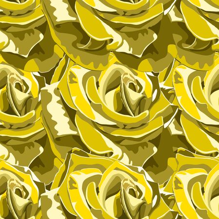 Colorful background with large yellow rose buds.のイラスト素材