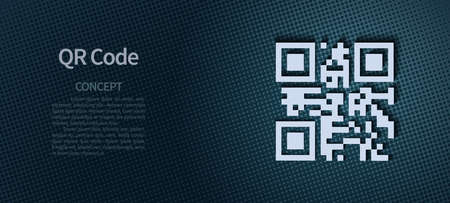 QR code template design on dark background.