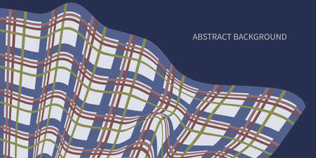 Moving texture of checkered shapes. Trendy Abstract Background with 3d wave stripes. Distortion of...