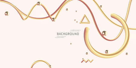 Modern design poster with 3d flow shapes and circle on white. Liquid wave backgrounds.のイラスト素材