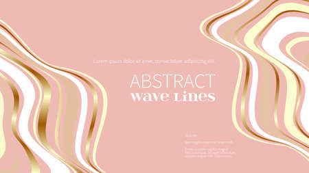 Modern style marble background. Pink, white, golden liquid wavy texture. Luxury marbling backdrop for wallpaperのイラスト素材