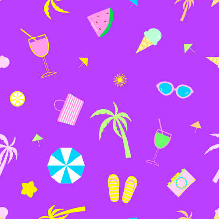 Summer seamless pattern vectorのイラスト素材