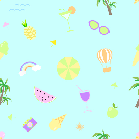 Summer seamless pattern vector illustrationのイラスト素材