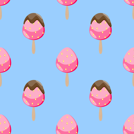Ice cream seamless pattern vector sweetのイラスト素材