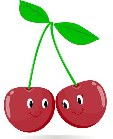 Cherry cartoon eyes vectorのイラスト素材
