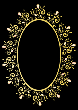Gold frame of a precious stone vectorのイラスト素材