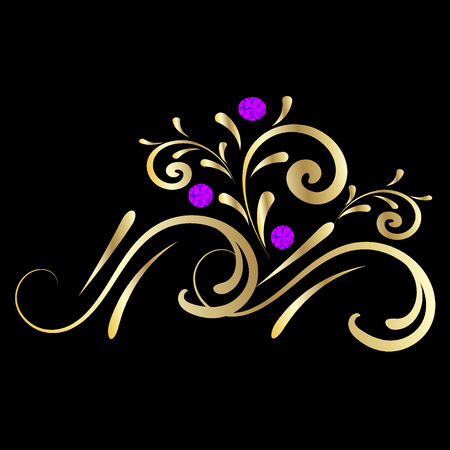 Gold frame of a precious stone vectorのイラスト素材