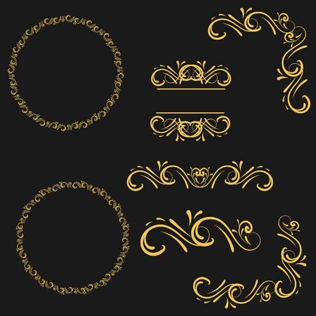 Golden Flourishes and Swirls collectionのイラスト素材