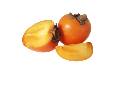 persimmon fruit isolatedの写真素材