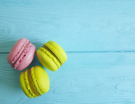 macaron wood backgroundの写真素材