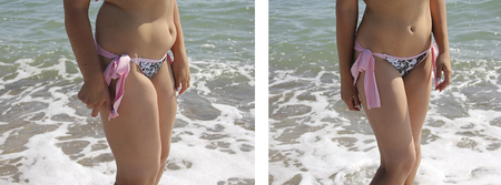 girl after swimsuit on the sea