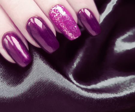 hand manicure silk fabricの写真素材