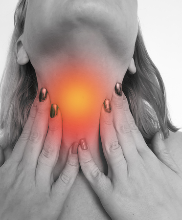 woman sore throat symptom disease inflammation bad