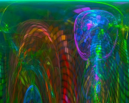 abstract digital fractal fantasyの写真素材