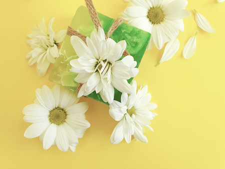 soap, cosmetic cream, chrysanthemum flower
