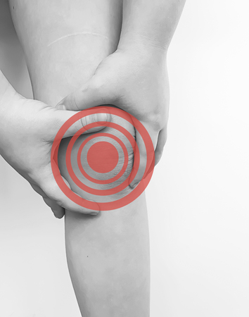 boy knee pain symptom infection, osteoarthritis conceptの写真素材