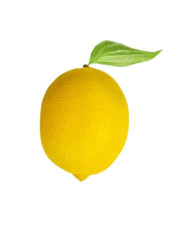 whole lemon on a white backgroundの写真素材