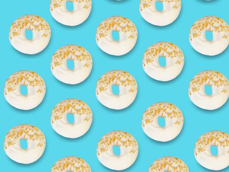 donut on a colored background pattern breakfast