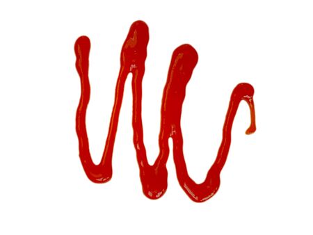 ketchup is isolated on a white backgroundの写真素材