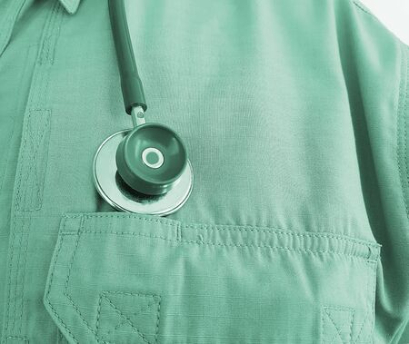 male doctor in a shirt with a stethoscopeの写真素材