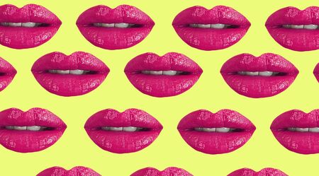 beautiful female lips pattern backgroundの写真素材