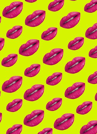beautiful female lips pattern backgroundの写真素材