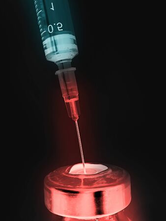 Syringe vaccine, medical concept background biology