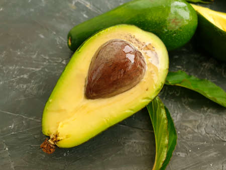 fresh avocado on concrete backgroundの写真素材