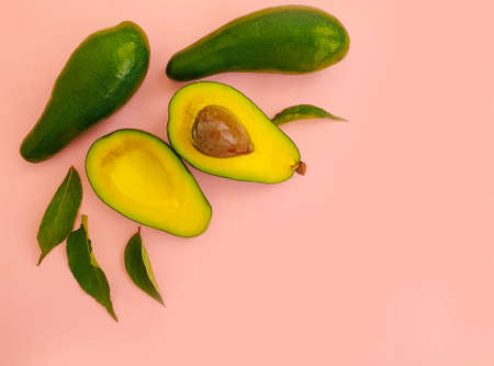 fresh avocado on colored backgroundの写真素材