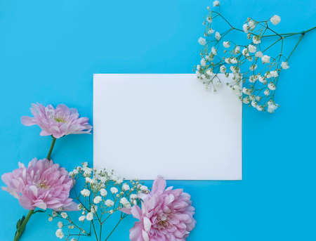 envelope, flower on a colored background beautiful