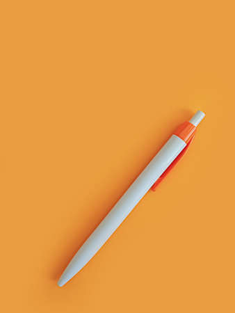 white pen on a colored backgroundの写真素材