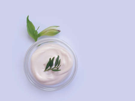 cosmetic cream, flower on a background product