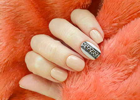 female hand beautiful elegant manicure