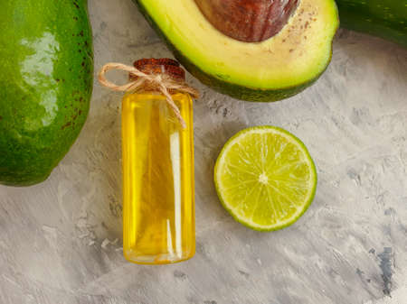 fresh avocado on concrete background