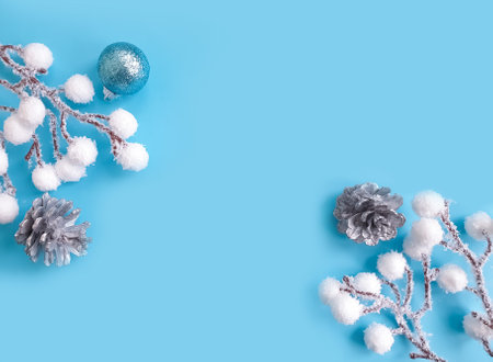 christmas tree toy, winter backgroundの写真素材