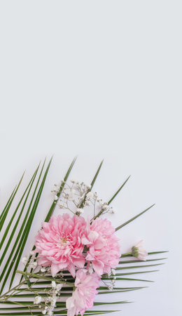 beautiful flowers isolated on white backgroundの写真素材